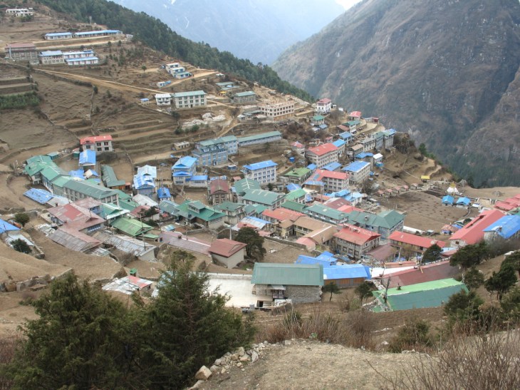 Dag 3 Namche Bazaar från ovan