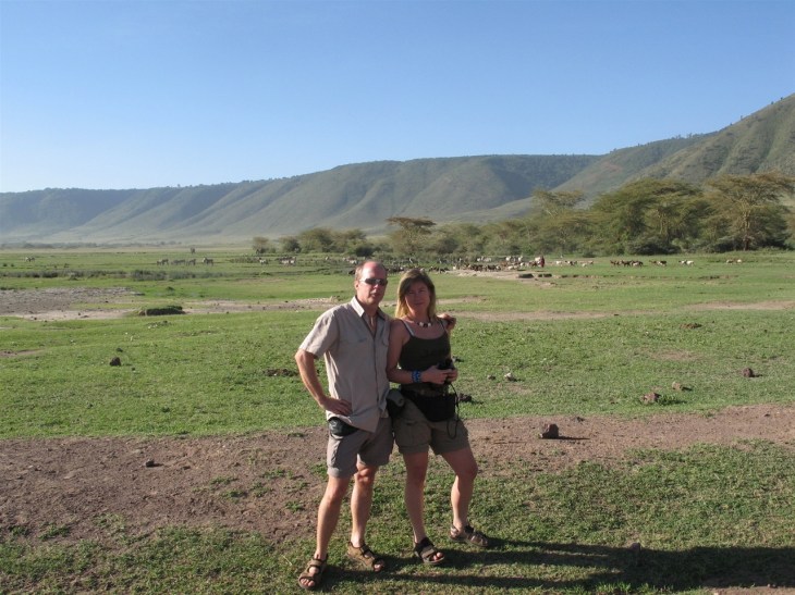Mitt i Ngorongorokratern