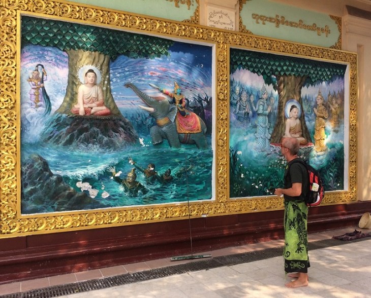 Yangon Shwedagon målningar